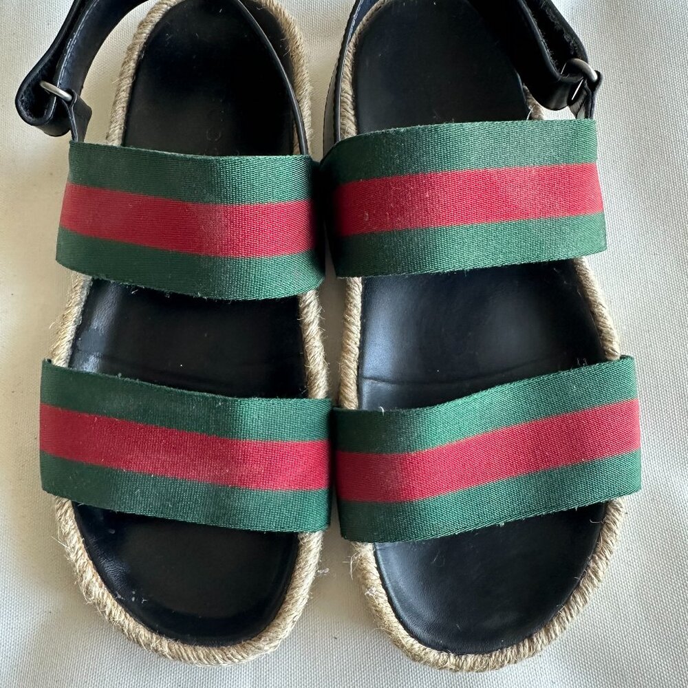 GUCCI Canvas & Leather Sandals | Men's Size 7